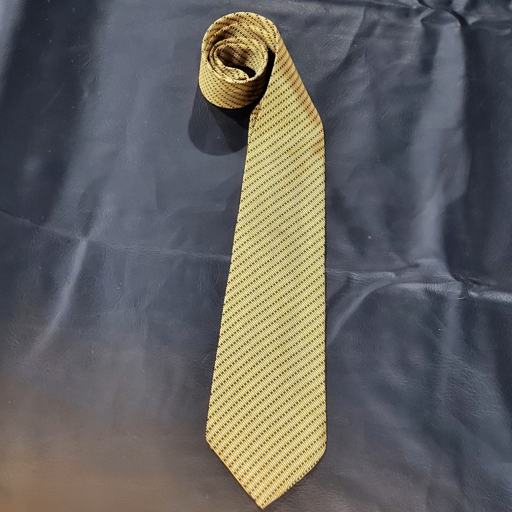 LRL Lauren Ralph Lauren hand-finished necktie Green LABEL Yellow Navy